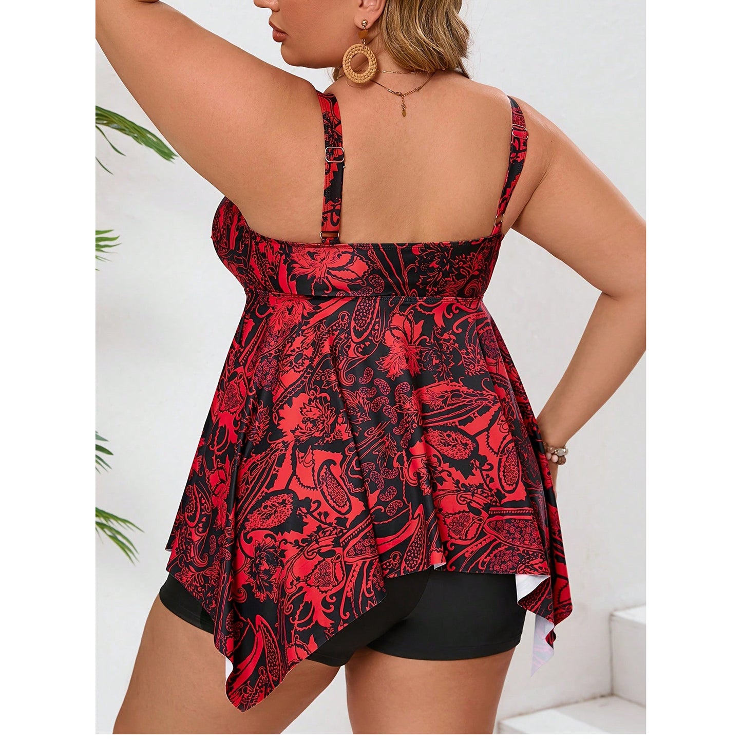 Women's Swimsuit Dress - Retro Print