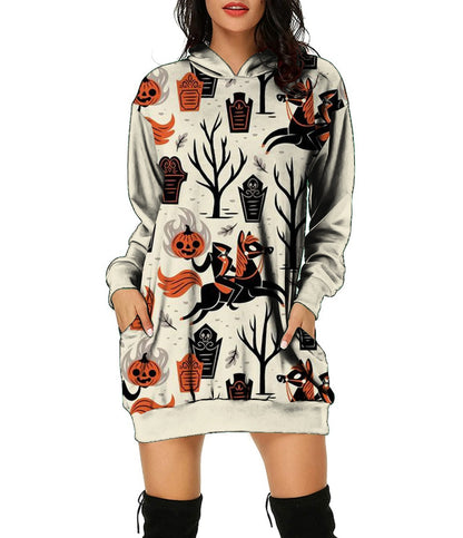 Halloween Hoodie Sweater Dress