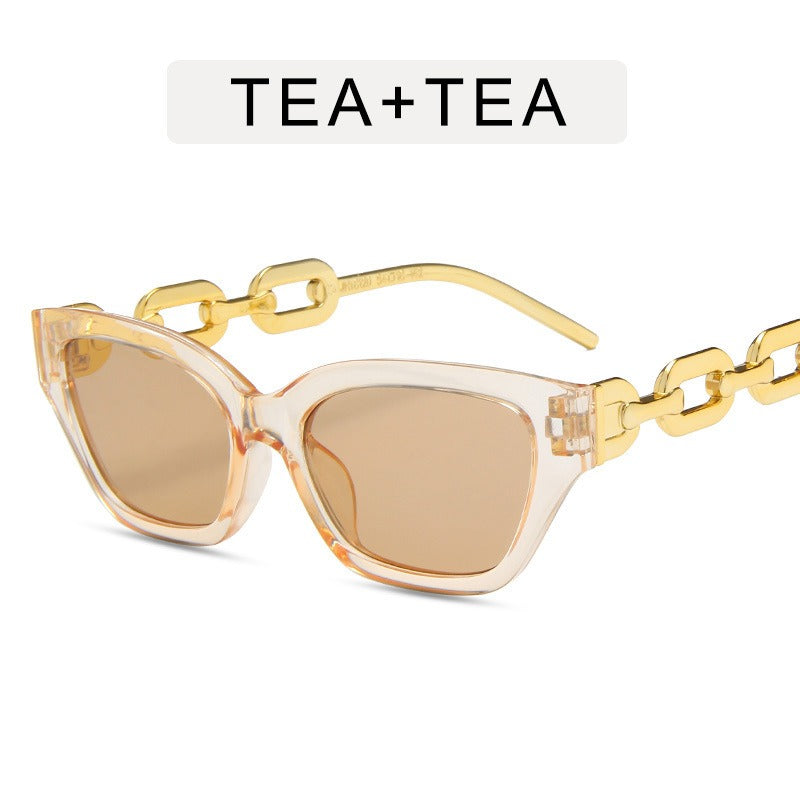 Ladies Cateye Chain Arm Sunglasses - various colours