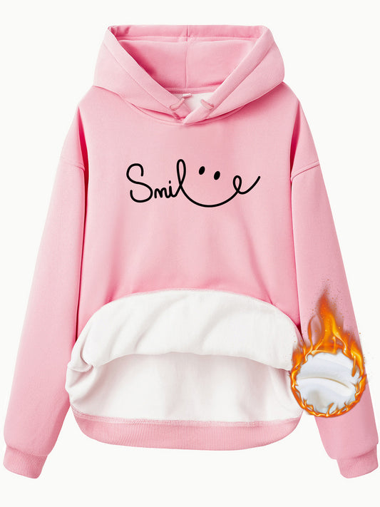 Fleece Lined Hoodie - Smile