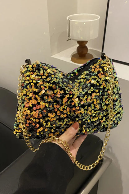 Sequin Removable Strap Shoulder Bag - various colours