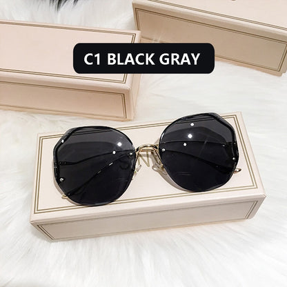 Ladies Frameless Curved Rim Sunglasses - various colours
