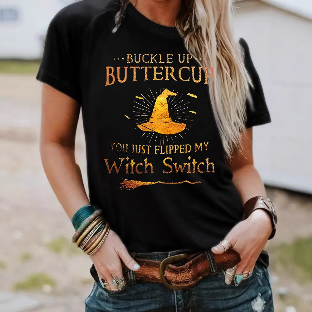Slogan Halloween T Shirt - Buckle Up