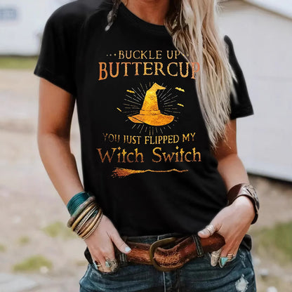 Slogan Halloween T Shirt - Buckle Up
