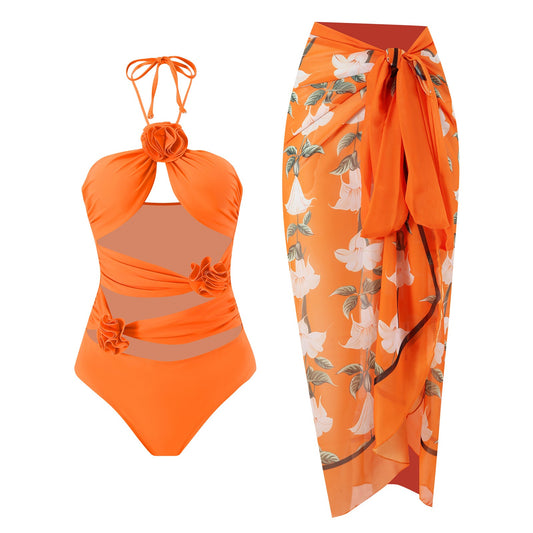 Swimsuit One Piece with matching Cover Up Skirt