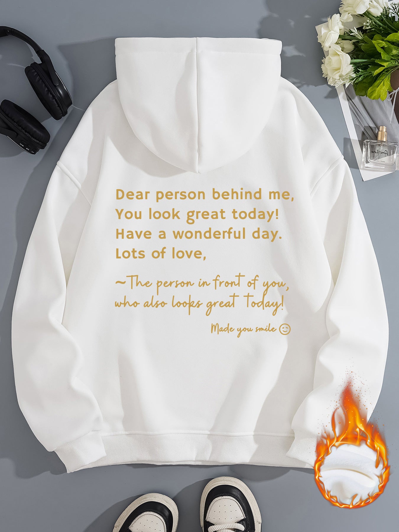 Fleece Lined Hoodie - Made You Smile