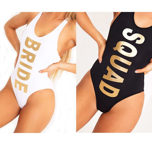 Swim Suit One Piece Bride Squad