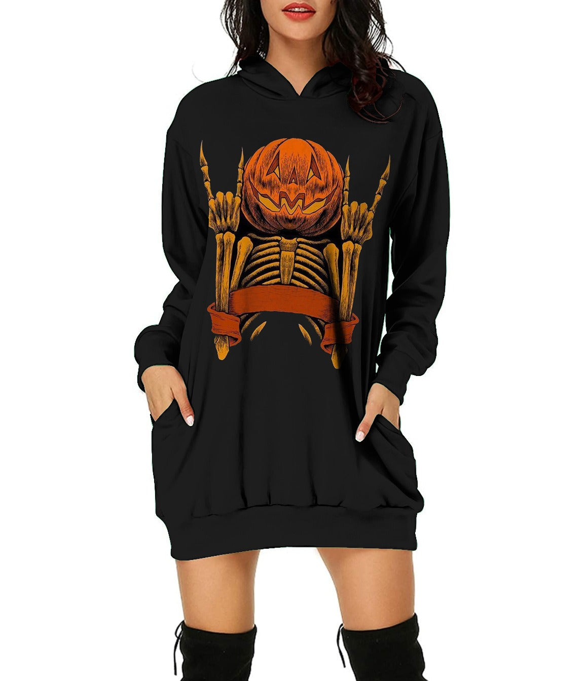 Halloween Hoodie Sweater Dress
