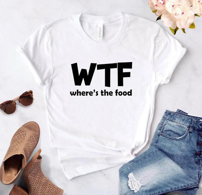 Ladies Slogan T-Shirt - WTF Food - various colours - size S - 3XL