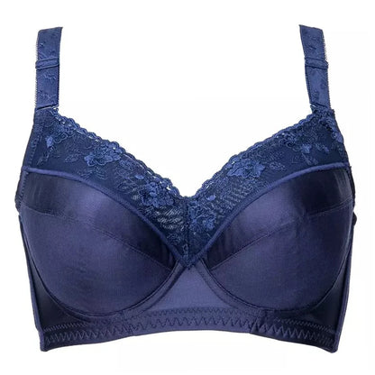 A29 - Ladies Smooth Lightly Lined Underwire Seamless Lace Bra Blue 34-48 B-H cup