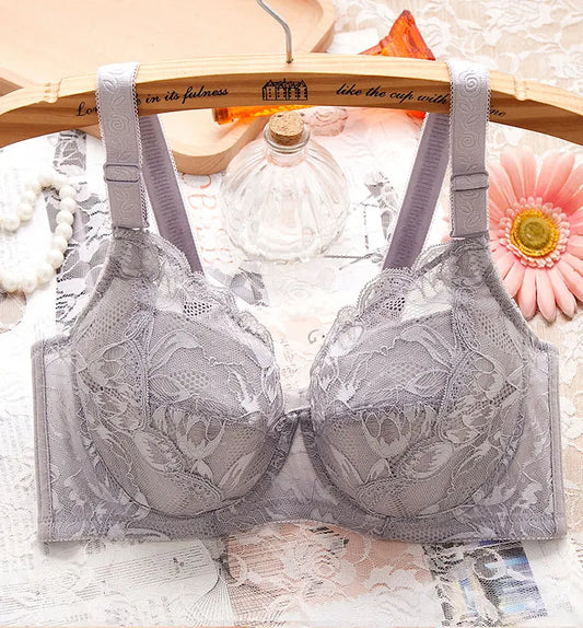 A41 - Ladies Lace Underwire Silver Bra 34-48 B-H cup