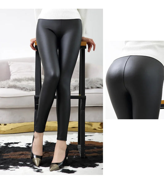 Faux Leather PU Leggings - Plus Size