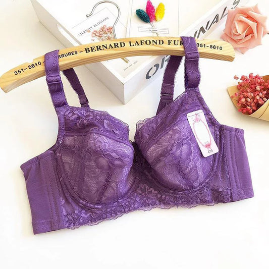 A21 - Ladies Lightly Lined Underwire Lace Bra Purple 34-48 B-H cup