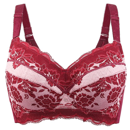 A19 - Ladies Lightly Lined Underwire Lace Bra Red 34-48 B-H cup