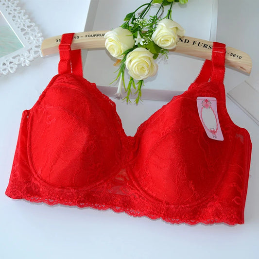 A23 - Ladies Lightly Lined Underwire Lace Bra Red 34-48 B-H cup