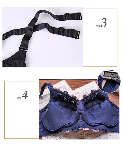A51 - Ladies Underwire Floral Embroidered Silver Bra 34-48 B-H cup