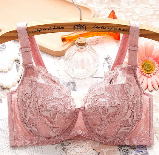 A42 - Ladies Lace Underwire Pink Bra 34-48 B-H cup