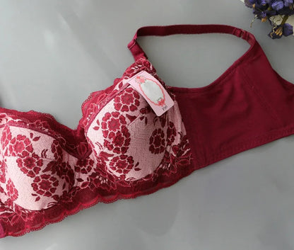 A19 - Ladies Lightly Lined Underwire Lace Bra Red 34-48 B-H cup