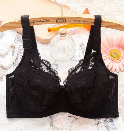 A44 - Ladies Lace Underwire Black Bra 34-48 B-H cup