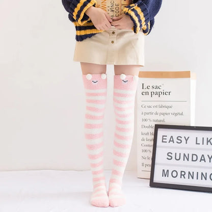 Socks - Over The Knee - Winter Fluffy Fleece