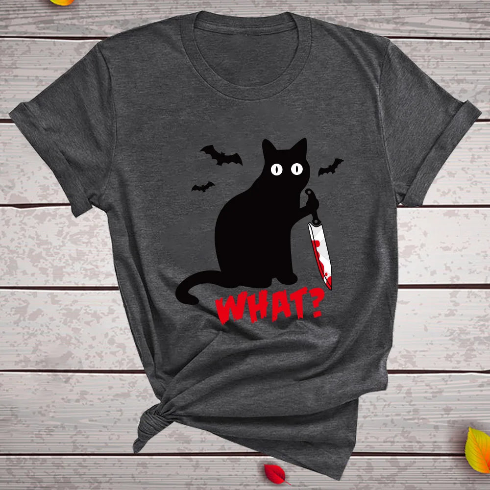 Halloween Black Cat T Shirt