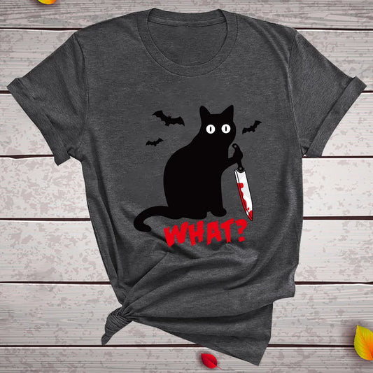 Halloween Black Cat T Shirt