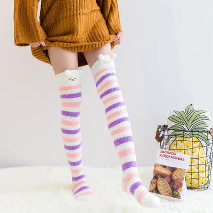Socks - Over The Knee - Winter Fluffy Fleece