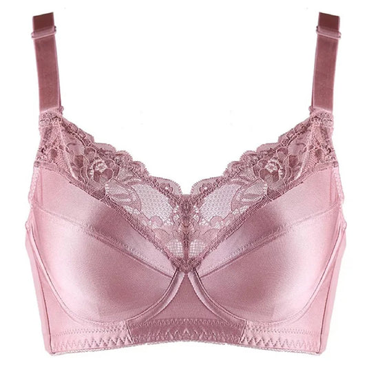 A47 - Ladies Underwired Floral Embroidered Pink Bra 34-48 B-H cup