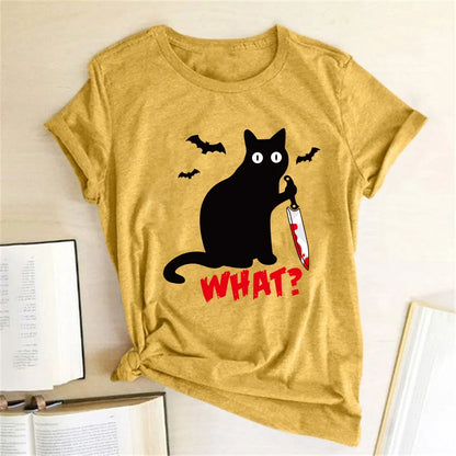 Halloween Black Cat T Shirt