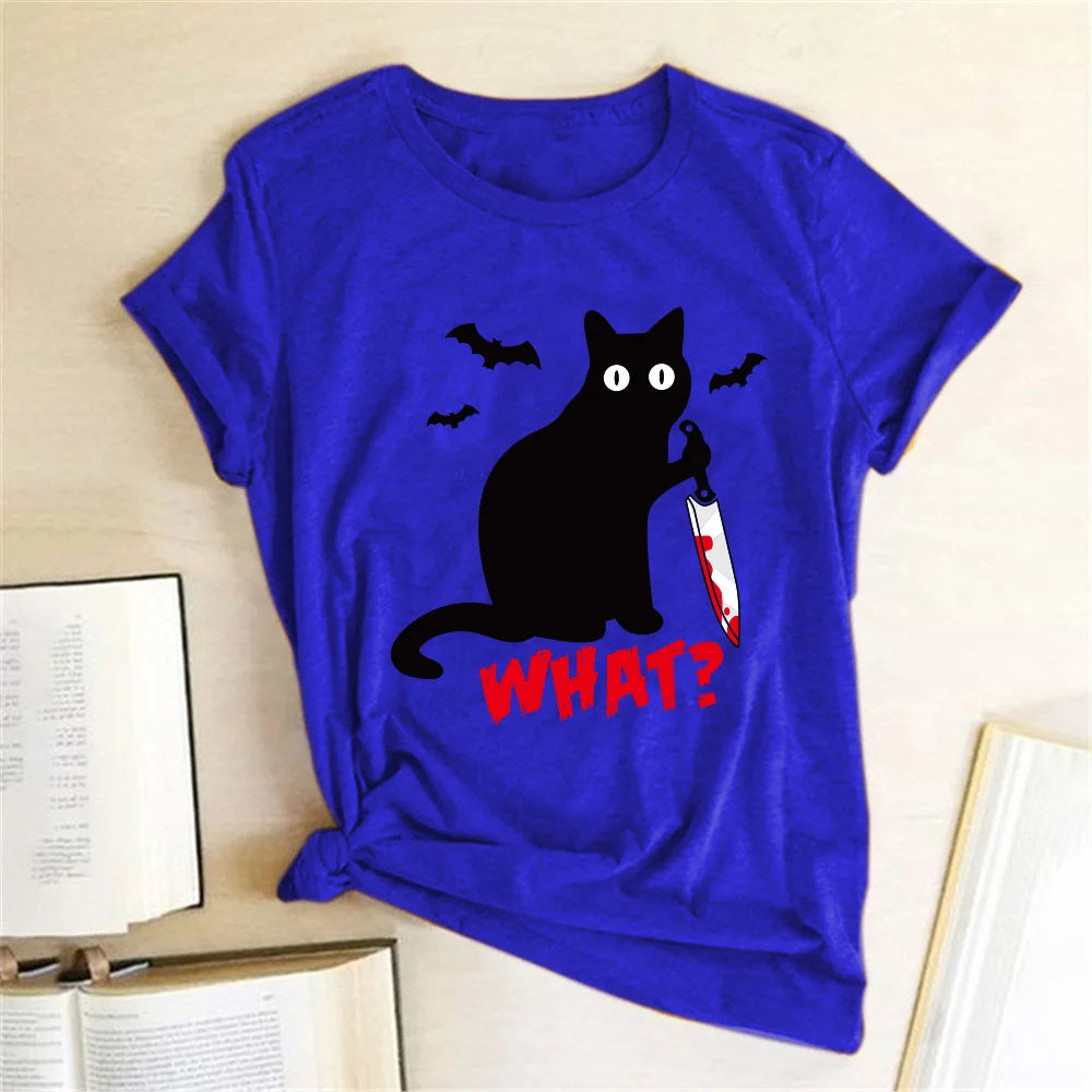 Halloween Black Cat T Shirt