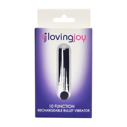 Loving Joy 10 Function Rechargeable Bullet Vibrator available in Silver Black