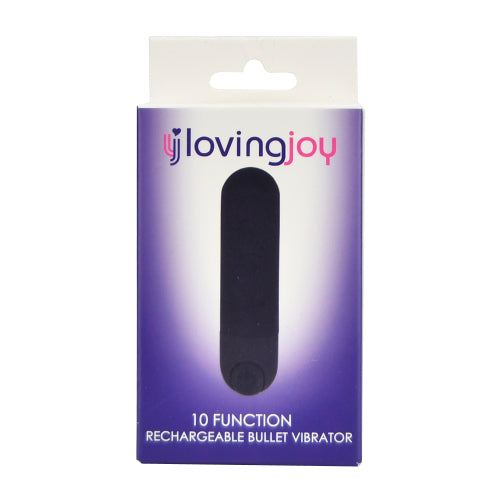 Loving Joy 10 Function Rechargeable Bullet Vibrator available in Silver Black