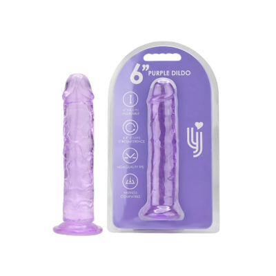 Loving Joy 6 Inch Suction Cup Dildo available in Pink Purple Clear