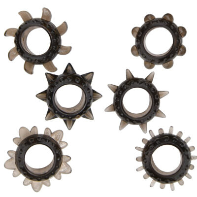 Loving Joy Textured Cock Ring Set (6 Pack)