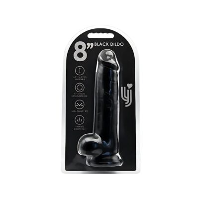 Loving Joy 8 Inch Dildo with Balls available in Pink Purple Black