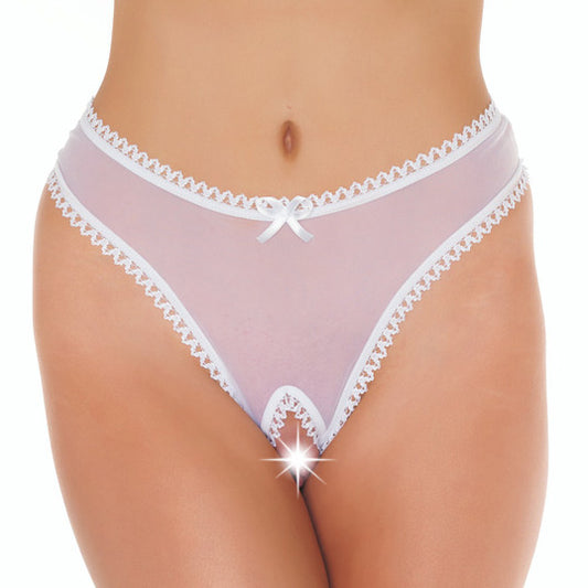 White Open Crotch GString