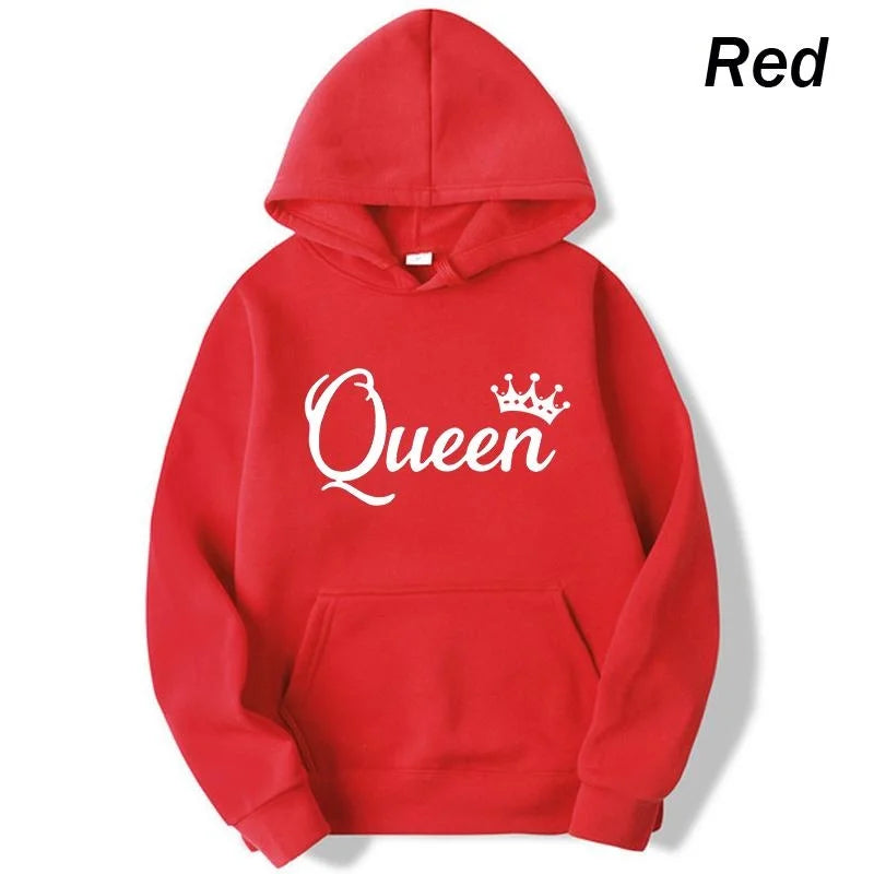 APHAX - Ladies Queen Print Hoodie Sweatshirt - various colours up to 4XL