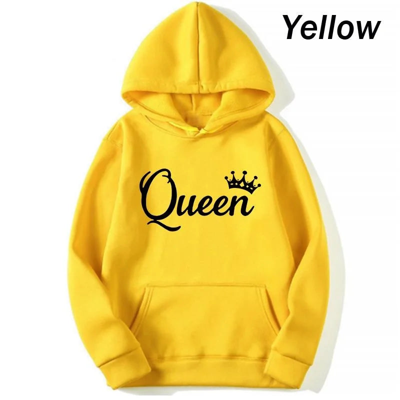 APHAX - Ladies Queen Print Hoodie Sweatshirt - various colours up to 4XL