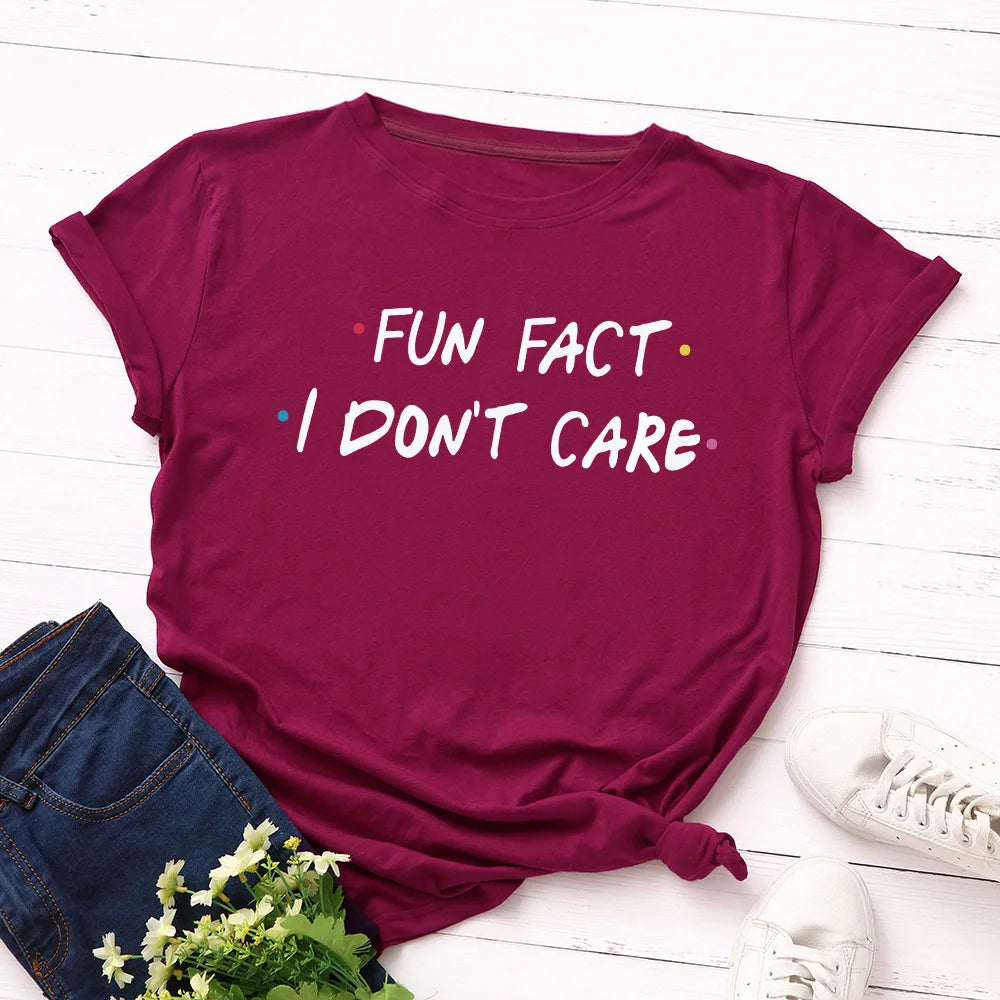 Ladies Slogan T-Shirt - Fun Fact - various colours - size S - 3XL