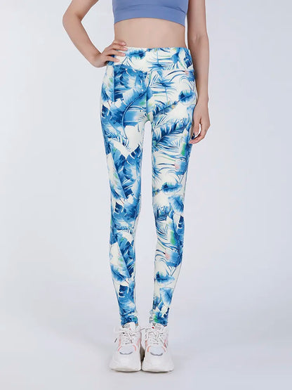 Ladie's High Waist Printed Leggings Casual Fitness Yoga sizes S-2XL