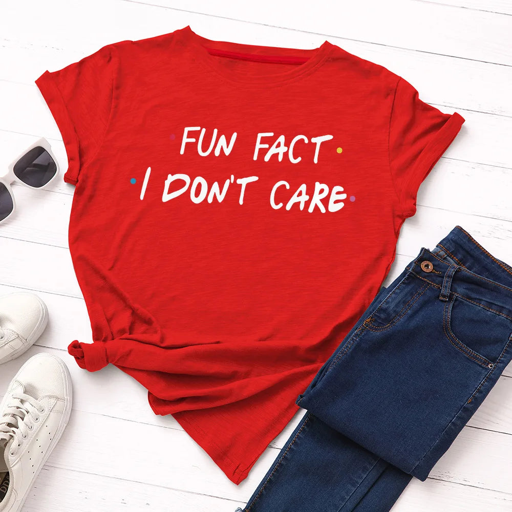 Ladies Slogan T-Shirt - Fun Fact - various colours - size S - 3XL