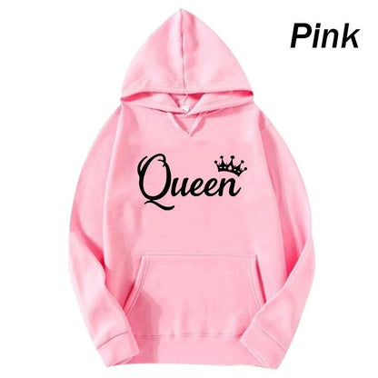 APHAX - Ladies Queen Print Hoodie Sweatshirt - various colours up to 4XL