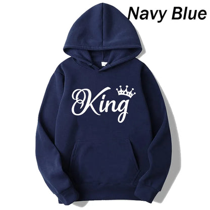 Men's King Long Sleeve Pullover Hooded Sweatshirt Unisex - various colours up to 4XL