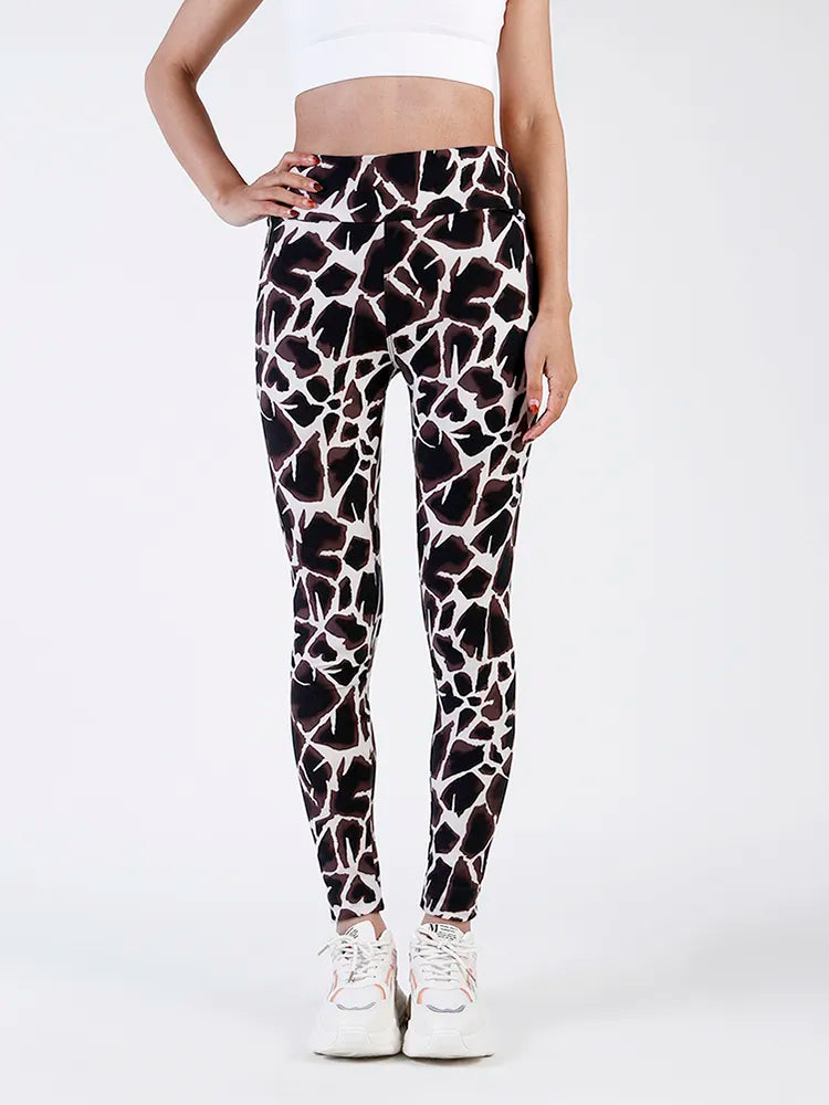 Ladie's High Waist Printed Leggings Casual Fitness Yoga sizes S-2XL