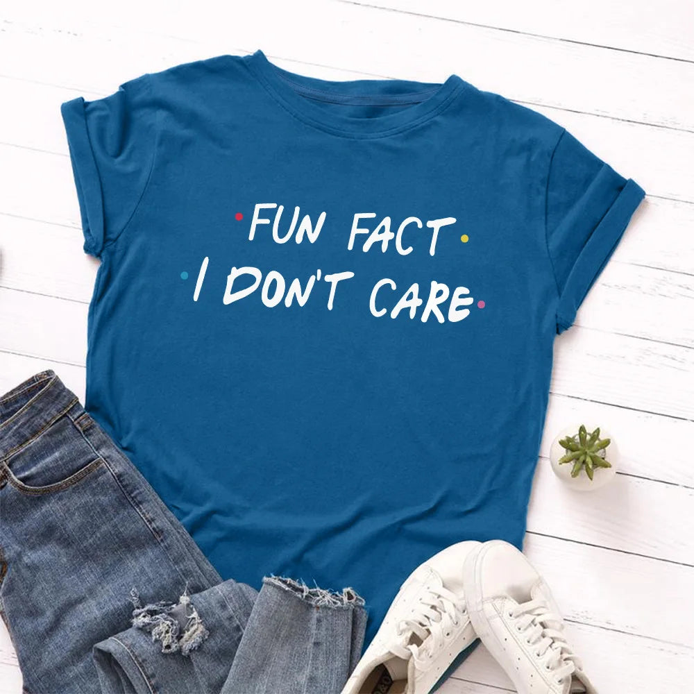 Ladies Slogan T-Shirt - Fun Fact - various colours - size S - 3XL