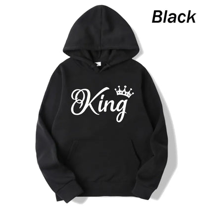Men's King Long Sleeve Pullover Hooded Sweatshirt Unisex - various colours up to 4XL