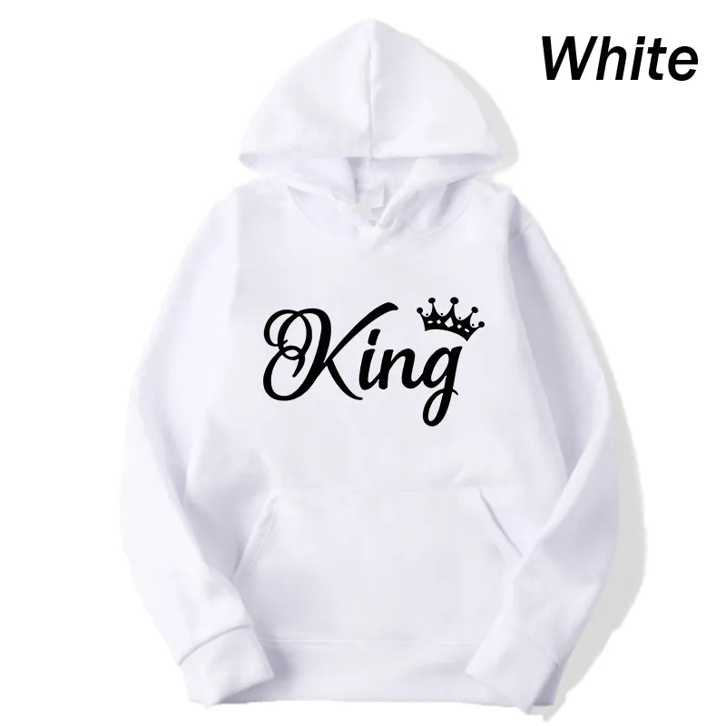 Men's King Long Sleeve Pullover Hooded Sweatshirt Unisex - various colours up to 4XL