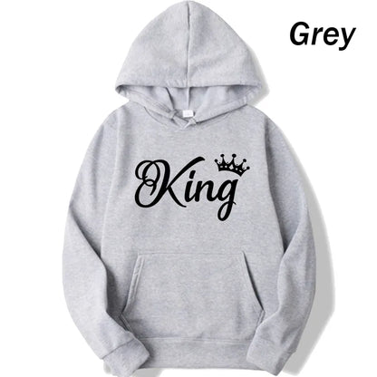 Men's King Long Sleeve Pullover Hooded Sweatshirt Unisex - various colours up to 4XL