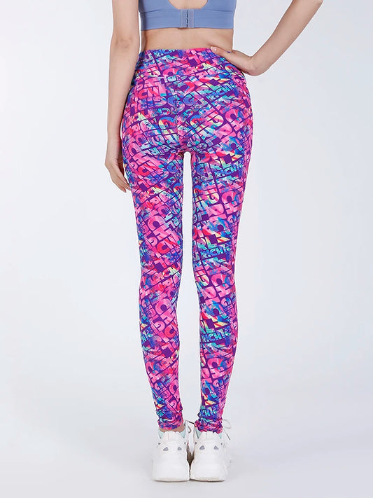Ladie's High Waist Printed Leggings Casual Fitness Yoga sizes S-2XL