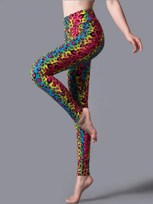 Ladie's High Waist Printed Leggings Casual Fitness Yoga sizes S-2XL
